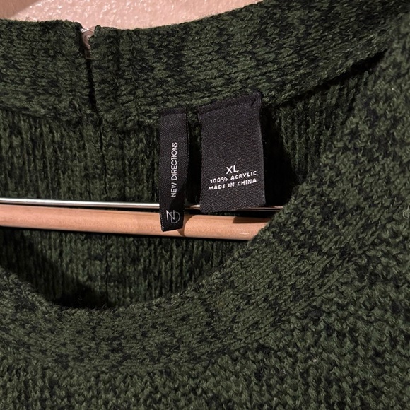 New direction short sleeve acrylic dark green sweater XL - Picture 3 of 6